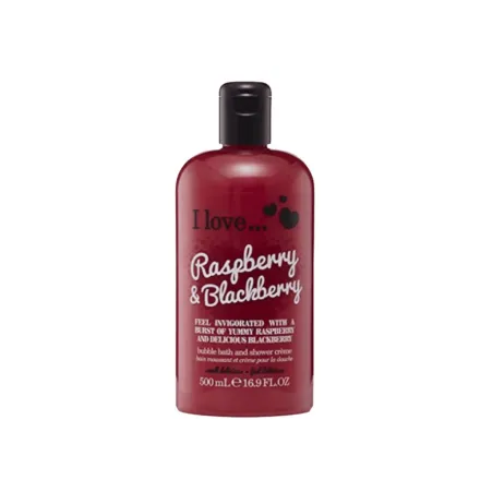 I Love - Raspberry & Blackberry Bath & Shower Crème - 500ml | اي لوف كريم استحمام برائحة التوت - 500 مل