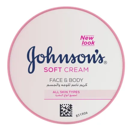 Johnson's Soft Cream Face & Body All Skin Types - 200ml | جونسون كريم المرطّب 24 ساعة - 200 مل