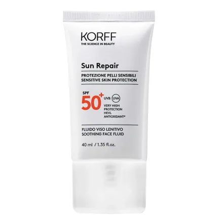 KORFF SUN REPAIR SOOTHING FACE FLUID SPF 50+ 40ML | كورف واقي شمسي +50 - 40 مل