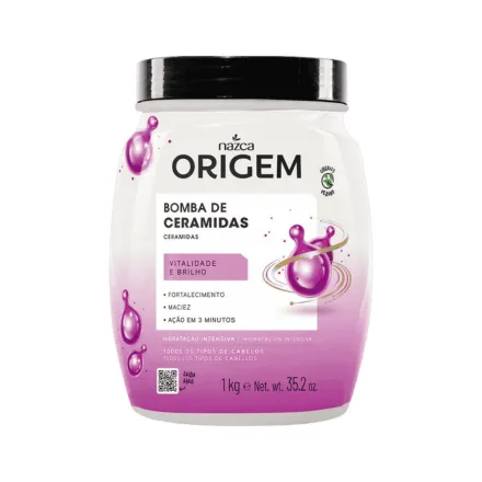nazca Origem Bomba De Ceramidas - 1Kg | نازكا أوريجيم كريم ترطيب للشعر بالسيراميد - 1 كغ