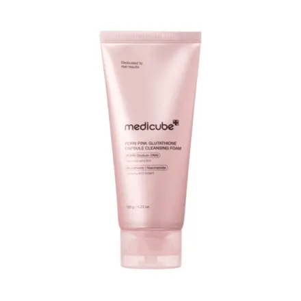 Medicube PDRN Pink Glutathione Capsule Cleansing Foam - 120g | ميدي كيوب غسول رغوي بكبسولات بي دي آر إن والغلوتاثيون الوردي – 120 غ