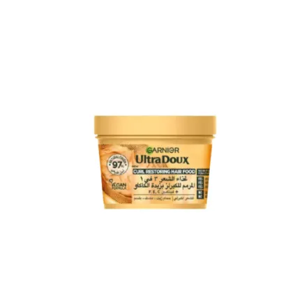 Garnier Ultra Doux Hair Food Mask Cocoa Butter - 390ml | غارنييه ماسك الشعر من الترا دو بزبدة الكاكاو للشعر الكيرلي الجاف - 390 مل