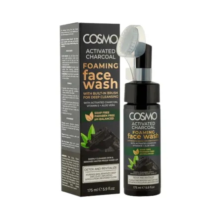 COSMO Activated Charcoal Foaming Face Wash - 175ml | كوزمو غسول الوجه الرغوي بالفحم الفعال - 175 مل