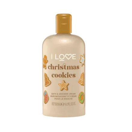I Love - Christmas Cookies Bath & Shower Gel - 500ml |آي لوف كريسماس كوكيز كريم الاستحمام – 500 مل