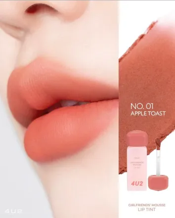4U2 GIRLFRIENDS' MOUSSE LIP TINT - 3g |فور يو تو أحمر شفاه موس – 3 غرام