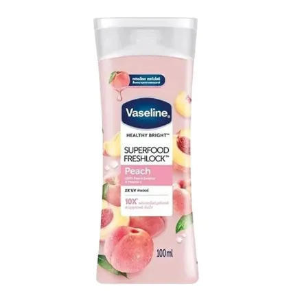 Vaseline Healthy Bright Superfood Freshlock Peach Vitamin E Body Lotion - 100ml| فازلين لوشن للجسم بالخوخ وفيتامين اي - 100 مل