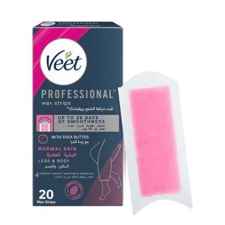 Veet Wax Strips Normal Skin - 20pcs | فيت شرائح الشمع لازالة الشعر - 20 قطعة
