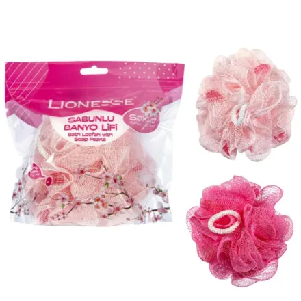 Tarko LIONESSE Sakura SABUNLU BANYO LIFI Bath Loofah With Soap - 20g | تاركو ليفة استحمام ليونس ساكورا مع صابون - 20 غ