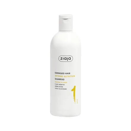 ZIAJA Damaged Hair Intense Nutrition Shampoo - 400ml | جايا شامبو تغذية مكثفة للشعر التالف بخلاصة زهرة الموز - 400مل