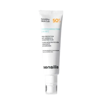 Sensilis Photocorrection [ha 50+] High Protection Anti-wrinkle & Hydrating Fluid SPF 50+ - 50ml | سينسيليس سائل حماية عالي مضاد للتجاعيد ومرطب للوجه SPF 50+ – 50 مل