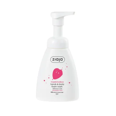 Ziaja Marshmallow Hands & Body Foam Wash - 250ml | جايا غسول للجسم و اليدين برائحة المارشميلو و الفراولة - 250 مل