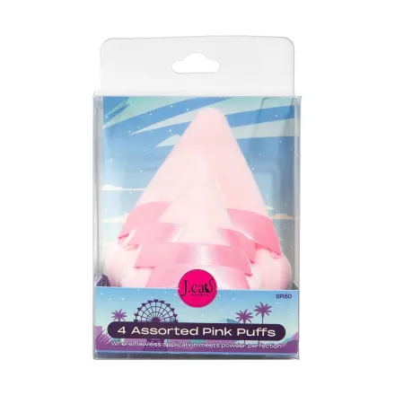 J. CatE 4 Assorted Pink Puffs Br60| جي كات اسفنجات للميك اب