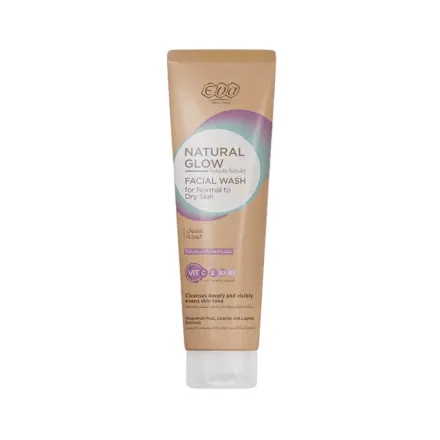 Eva Skin Care Natural Glow Facial Wash for Normal to Dry Skin - 100ml | ايفا غسول للوجه للبشرة العادية الى الجافة - 100 مل