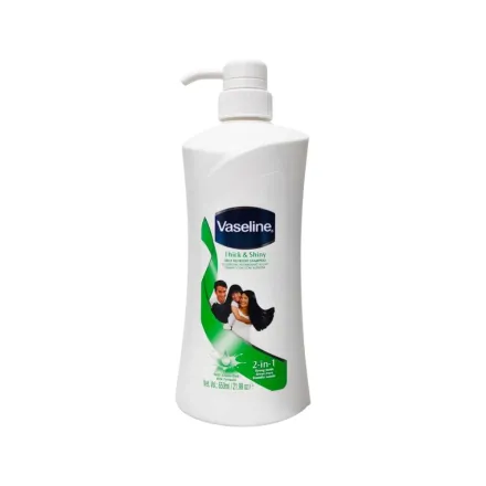 Vaseline Thick & Shiny Milk Nutrient Shampoo 2in1 - 650ml | فازلين شامبو وبلسم لشعر كثيف ولامع - 650 مل