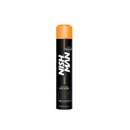 NISH MAN Hair Spray Ultra Strong Hold Touchable Feel - 400ml|نيشمان سبراي تثبيت الشعر فائق القوة -400 مل