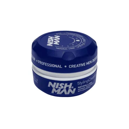 NISH MAN Styling Cream Natural Look For Long -Lasting Hold Without Hair Becoming Stiff - 150ml | نيشمان كريم تصفيف الشعر للرجال - 150 مل