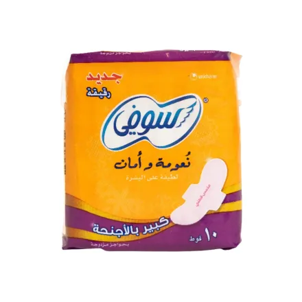 Sofy Soft & Secure Gentle To Skin - 10 Pads | سوفي ناعمة وآمنة ولطيفة على البشرة - 10 فوط صحية