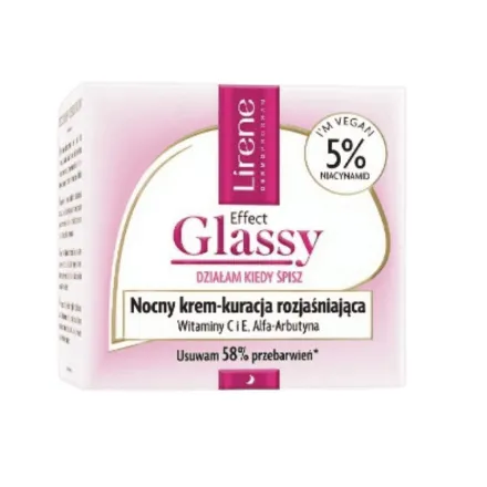 Lirene Effect Glassy Cream 50 ml Illuminating Night Face Cream - 50ml | ليرين كريم ليلي مضيء للوجه- 50مل