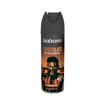 Babaria Chocolate Dry Body Deodorante Spray - 200ml | باباريا بخاخ مزيل عرق للجسم برائحة الشوكولاتة – 200 مل