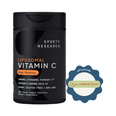 Sports Research Liposomal Vitamin C 1000mg 180 Liquid Capsules | سبورت ريسيرش فيتامين سي ليبوسومال 1000 ملغ – 180 كبسولة سائلة نباتية