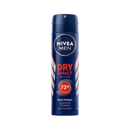 Nivea Men Antiperspirant Spray for Men Dry Impact - 200ml | نيفيا مزيل تعرق بخاخ للرجال - 200 مل