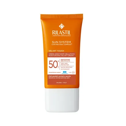 Rilastil Moisturizing Velvet Cream Spf50+ - 50ml | ريلاستيل كريم مرطب مخملي للبشرة الجافة مع عامل حماية 50 - 50 مل