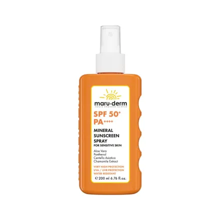 maru.derm Mineral Sunscreen Spray For Sensitive Skin - 200ml | مارو.ديرم بخاخ واقي شمسي معدني - 200 مل