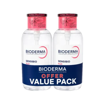 BIODERMA Sensibio H2O Micellar Makeup Remover Specil Offer - 500x500ml| بيوديرما مزيل مكياج مايسلير -500 *500مل