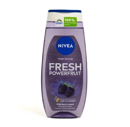 Nivea Shower Gel Fresh Powerfruit with Blueberry Scent - 250ml | نيفيا شاور جل فريش باورفروت برائحة التوت الأزرق – 250 مل