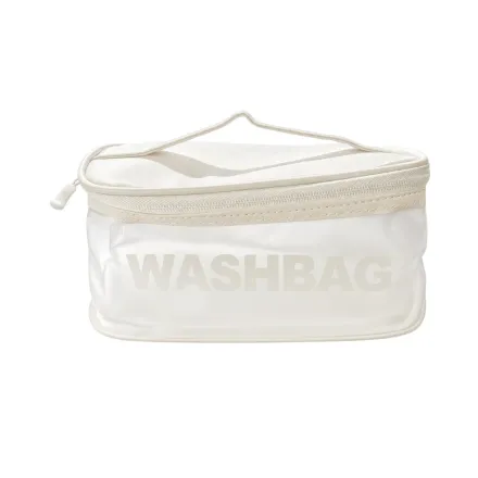 WASHBAG White Square Shaped Bag | حقيبة مستحضرات تجميل بيضاء مربعة الشكل