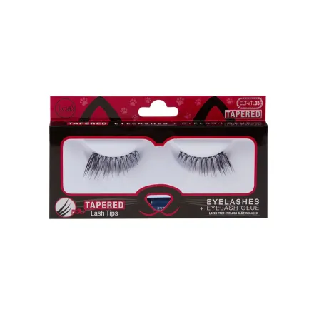 J. Cat Tapered Eyelashes + Eyelash Glue Elt-Vtl03| جي كات رموش + لاصق رموش
