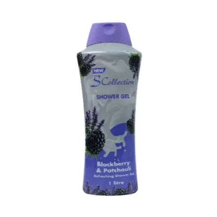 The S Collection Shower Gel Blackberry & Patchouli - 1000ml | ذا اس كولكشن جل الاستحمام برائحة التوت البري والباتشولي - 1000 مل