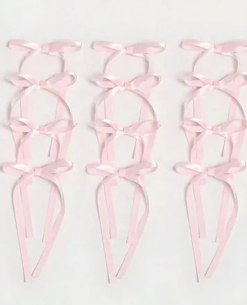 Pink Hair Ties - 12pcs | أشرطة الشعر الوردية - 12 قطعة