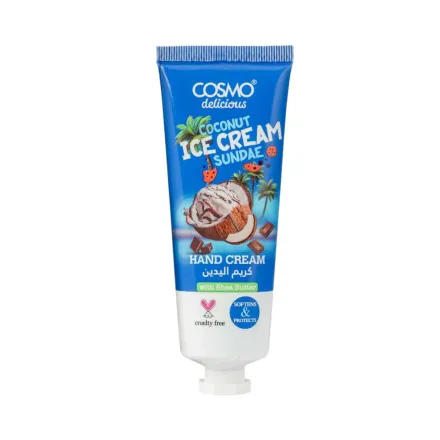 COSMO Coconut Ice Cream Sundae Hand Cream - 75ml |كوزمو كريم يدين كوزمو كوكونت آيس كريم صنداي – 75 مل