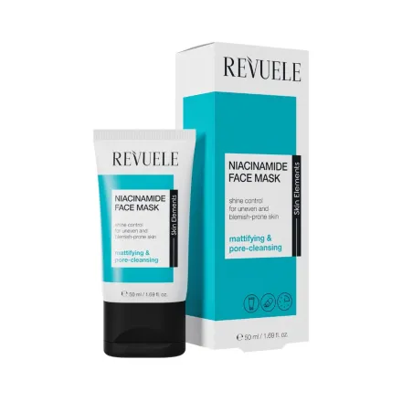 Revuele Niacinamide Facial mask Mattifying & Pore-cleansing - 50ml | ريفويل ماسك للوجه بالنياسيناميد لتنظيف البشرة - 50 مل