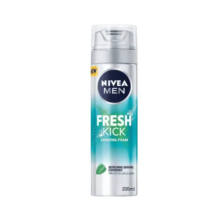 NIVEA Men Fresh Kick Shaving Foam - 200 ml| نيفيا رغوة الحلاقة -200مل