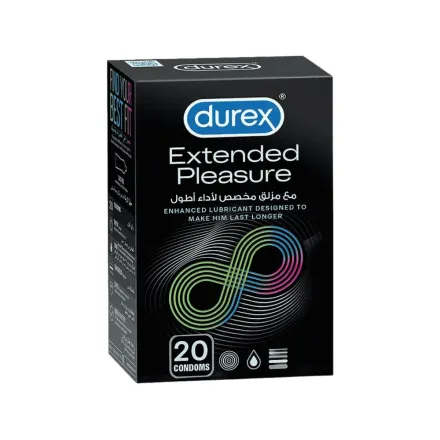 Durex Extended Pleasure Condoms - 20 Pcs | ديوريكس اكستنديد بليجر - 20 قطعة