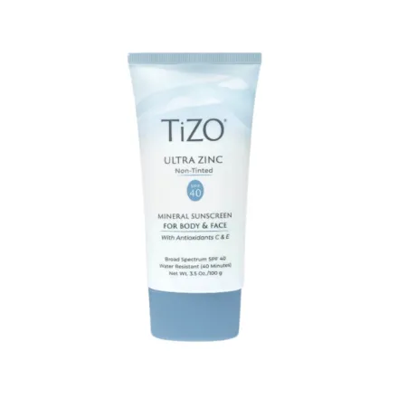 Tizo Ultra Zinc Body & Face Sunscreen Non-Tinted Spf40 - 100g | تايزو واقي شمسي فيزيائي غير ملون SPF40 - 100 غرام