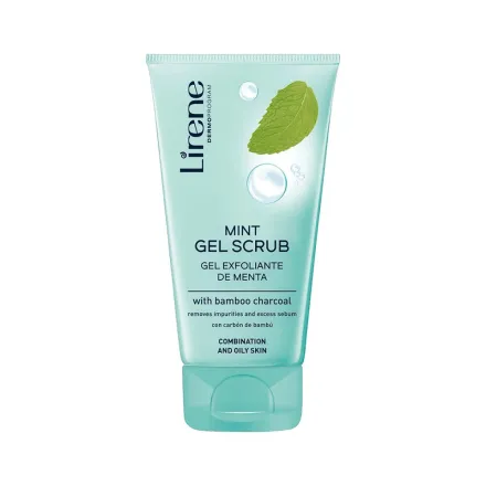 Lirene Mint Gel Scrub with Bamboo Charcoal - 150ml | ليرين غسول جل ومقشر للوجه بفحم الخيزران - 150مل