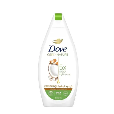 Dove Restoring Body Wash with Coconut Oil & Almond Milk - 500ml | دوف جل الاستحمام بزيت جوز الهند وحليب اللوز - 500 مل