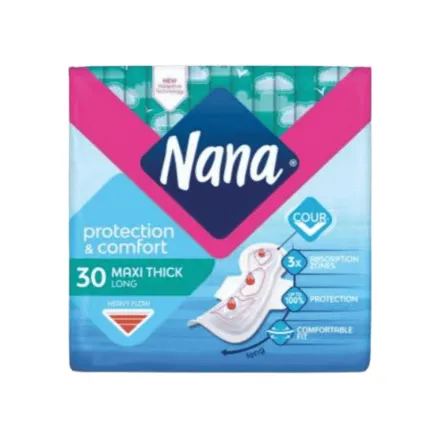 Nana Protection & Comfort Maxi Thick - 30pcs | نانا فوط سميكة وطويلة - 30 قطعة