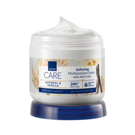 AVON Care Oatmeal & Vanilla Softening Multipurpose Cream - 400ml | أفون كير كريم الشوفان والفانيليا متعدد الاستخدامات - 400 مل