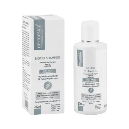 dermo skin Biotin Shampoo For Men - 200ML | ديرمو سكين شامبو البايوتين للرجال - 200 مل
