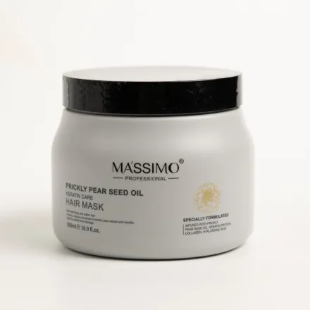 MASSIMO Prickly Pear Seed Oil Hair Keratin Care Hair Mask - 500ml |ماسيمو ماسك الشعر بزيت بذور التين الشوكي مع العناية بالكيراتين – 500 مل