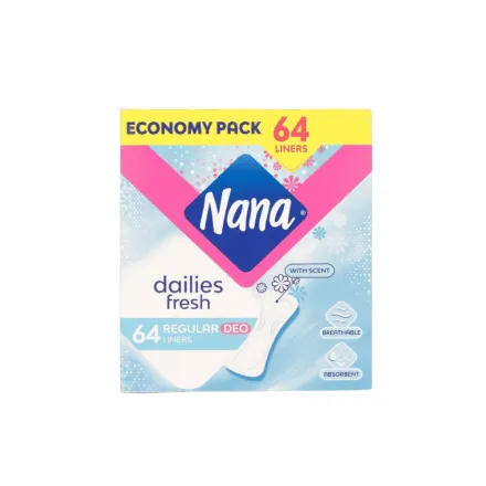Nana Regular Liners With Scent - 64pads | نانا فوط يومية معطرة - 64 قطعة