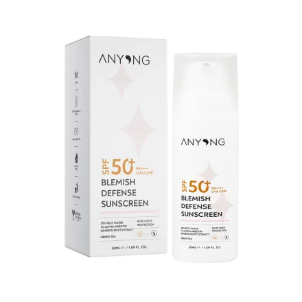 ANYONG Spf 50+ Blemish Defense Sunscreen - 50ml | انيونغ واقي شمسي للبشرة المعرضة للحبوب والتصبغات - 50 مل