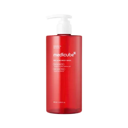 medicube Red Acne Body Wash - 400ml | ميدي كيوب غسول الجسم للعناية بالبشرة المعرضة للحبوب – 400 مل