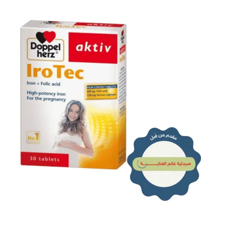Doppel herz IroTec Iron + folic acid - 30 Tablets |دوبل هيرز إيروتك حديد + حمض الفوليك – 30 قرص