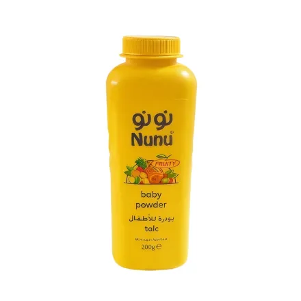 Nunu Baby Powder Talc Fruity - 200g | نونو بودرة اطفال برائحة الفواكه - 200 غ
