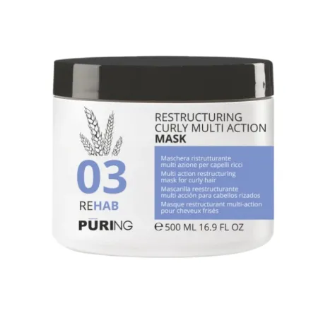 Puring 03 Rehab Restructuring Curly Multi Action Mask - 500ml | بيورنك 03 ماسك لترميم الشعر الكيرلي – 500 مل